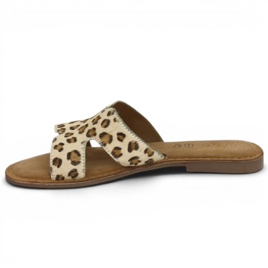 Hope - Claquette H léopard femme - Mules grande taille - Shoesissime
