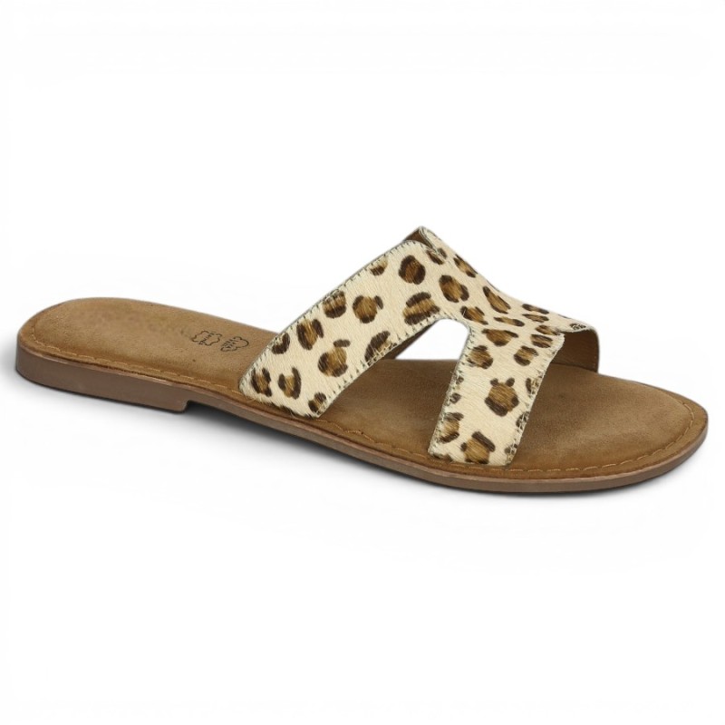 Hope - Claquette H léopard femme - Mules grande taille - Shoesissime
