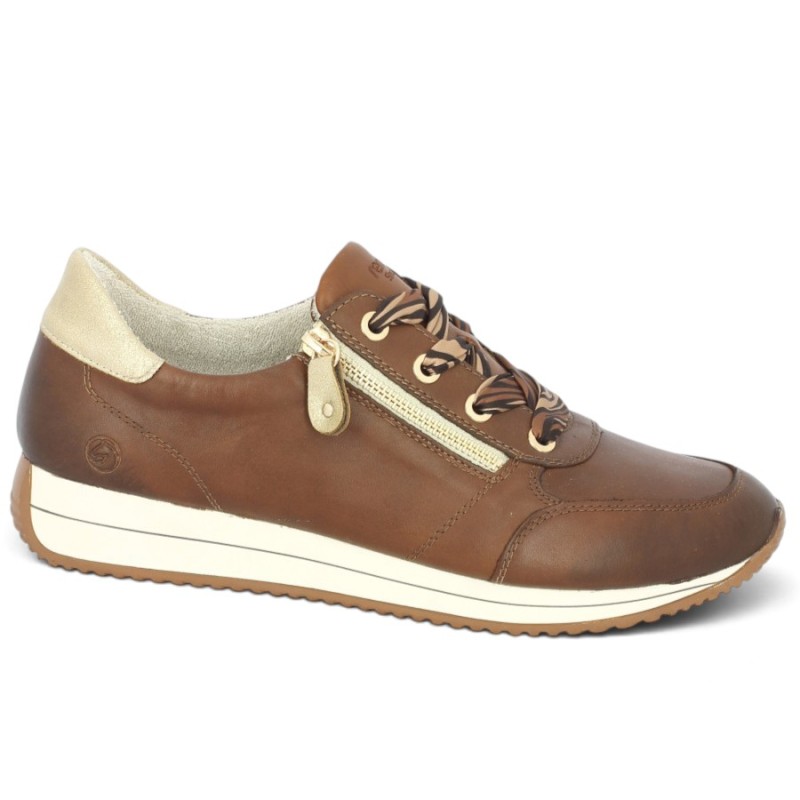 D0H11-25 Sneakers Remonte Camel femme 42, 43, 44, 45 Shoesissime, vue profil