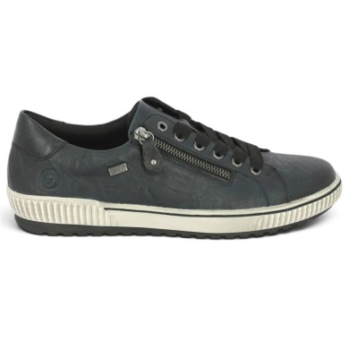 D0700-15 Sneakers Bleu Marine Remonte bout rond femme grande taille Shoesissime, vue coté