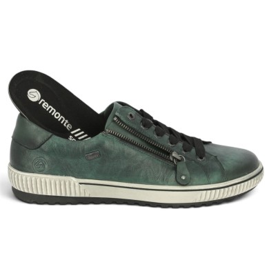Baskets Remonte grande taille cuir vert femme semelle amovible Shoesissime, vue détails