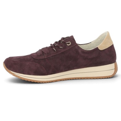 Thais - D0H19-30 Plum Velvet Sneakers by Remonte - Remonte Sneakers in Plus Sizes - Shoesissime