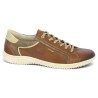 D1E12-24 Baskets de ville Remonte cuir marron clair grande pointure femme Shoesissime, vue profil
