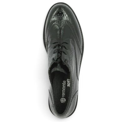 D2Q04-02 Derbies vernis noir femme grande taille 42, 43, 44, 45 Remonte Shoesissime, vue dessus