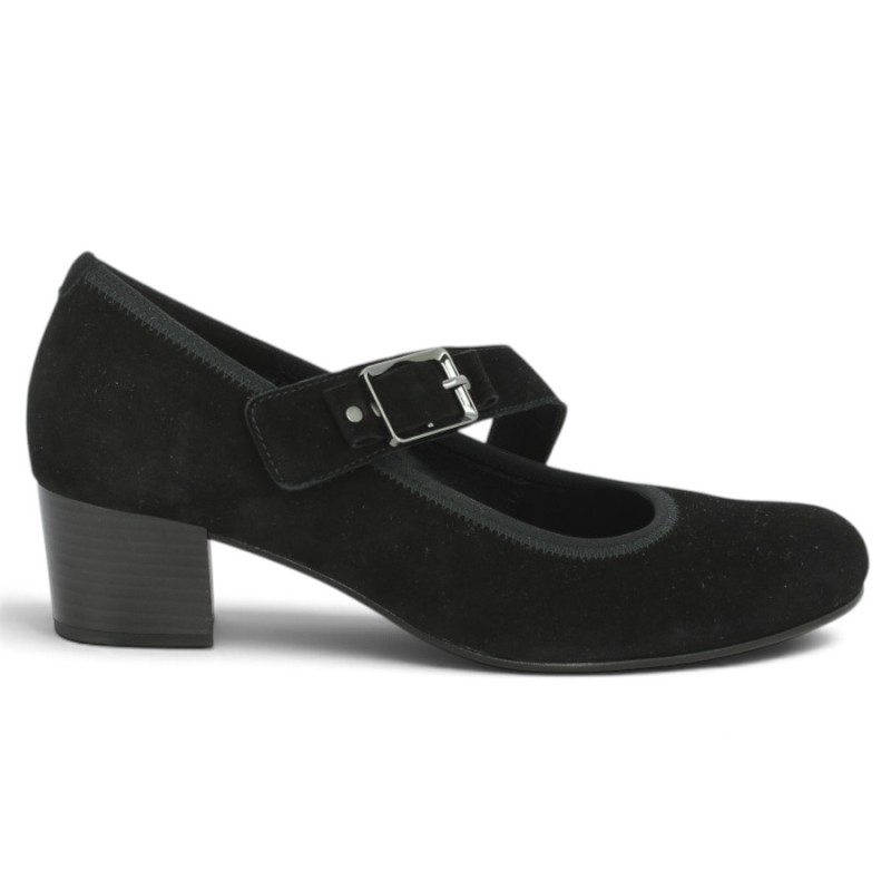Nadia - Black Strappy Pumps, sizes 42, 42.5, 43, 44 - Gabor Plus-Size Shoes - Shoesissime