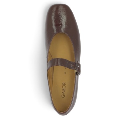 Soizic - Babies à brides vernis bordeaux femme 42, 42.5, 43, 44 - Chaussures Gabor grande pointure - Shoesissime