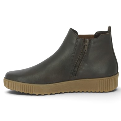 Louka - R7994-27 Boots cuir marron élastique Léopard 42, 43, 44, 45 - Bottines femme grande taille - Shoesissime