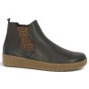 Louka - R7994-27 Boots cuir marron élastique Léopard 42, 43, 44, 45 - Bottines femme grande taille - Shoesissime