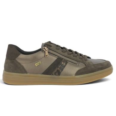 D2C04-90 Baskets mode marron femme grande pointure 42, 43, 44, 45, vue coté