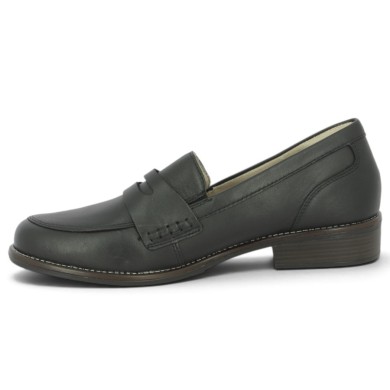 mocassin Remonte femme 42, 43, 44, 45 cuir noir Shoesissime, vue intérieure