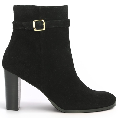 Bottine noire à talon 10 cm 42, 43, 44, 45 Shoesissime, vue profil