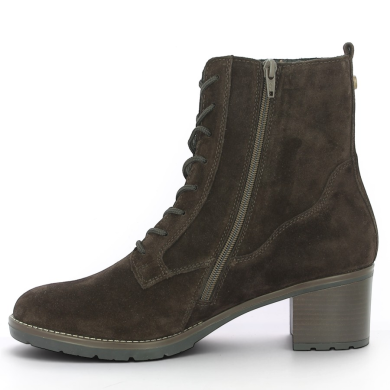 D2A80-25 Bottine à lacets petit talon nubuck marron 42, 43, 44, 45 femme Remonte, vue intérieure