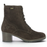 D2A80-25 Bottine à lacets chaude petit talon nubuck marron grande pointure femme Remonte Shoesissime, vue coté