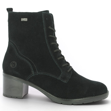 D2A80-02 Bottine à talon velours noire Remonte 42, 43, 44, 45, vue profil