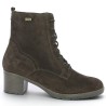 D2A80-25 Bottine à lacets petit talon nubuck marron grande taille femme Remonte Shoesissime, vue profil