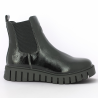 Bottines femme vernis noire grosse semelle crantée grande taille Shoesissime, vue coté