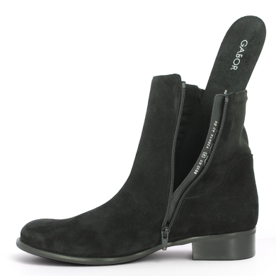 Angela - Gabor Black Suede Boots 8035.05.001 - Gabor Ankle Boots in Large Sizes - Shoesissime