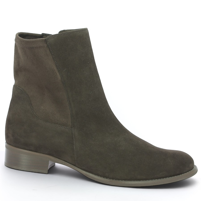 Angela - Gabor Brown Velvet Ankle Boots 8035.05.003 - Gabor Ankle Boots in Plus Sizes - Shoesissime