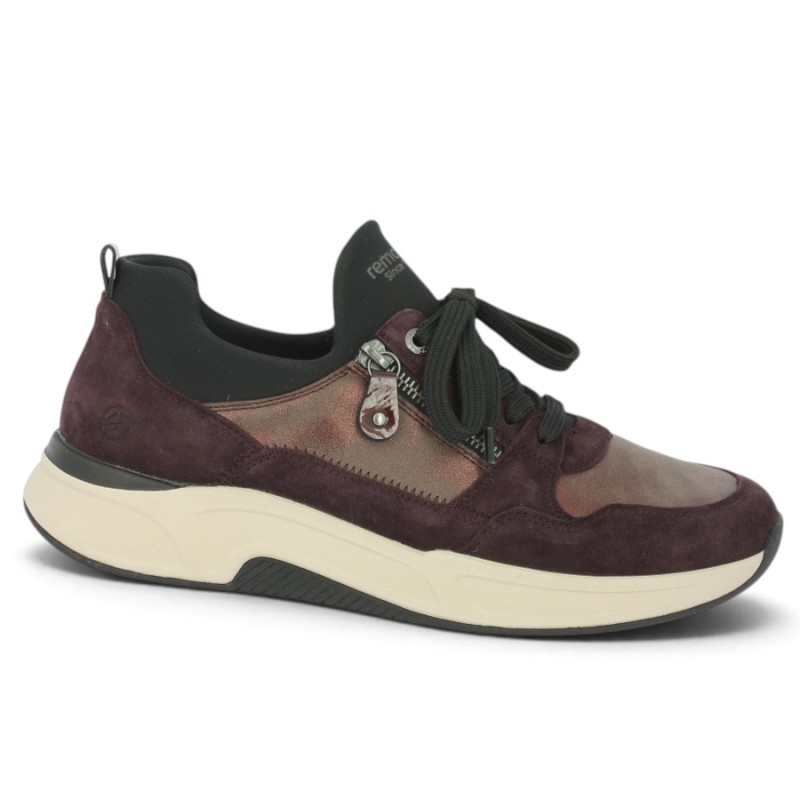D3V01-30 Baskets bordeaux légère femme grande taille Shoesissime, vue profil