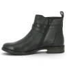 Dottie - Black leather ankle boots with strap and buckle - Black flat ankle boots sizes 42, 43, 44 - Shoesissime