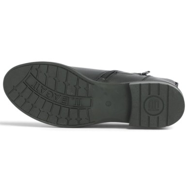 Dottie - Bottine cuir noir bride et boucle - Bottine plate noire 42, 43, 44 - Shoesissime
