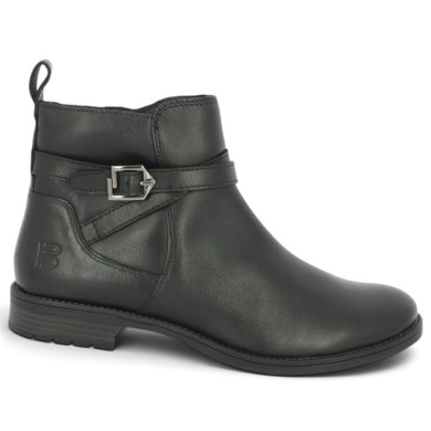 Bottine noire plate à boucle femme 42, 43, 44, Shoesissime, vue profil