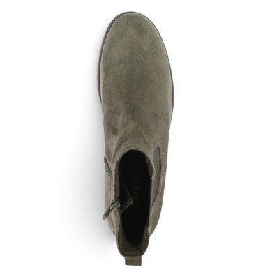Etha - Brown elastic-side ankle boots with thick soles - Gabor large-size ankle boots - Shoesissime