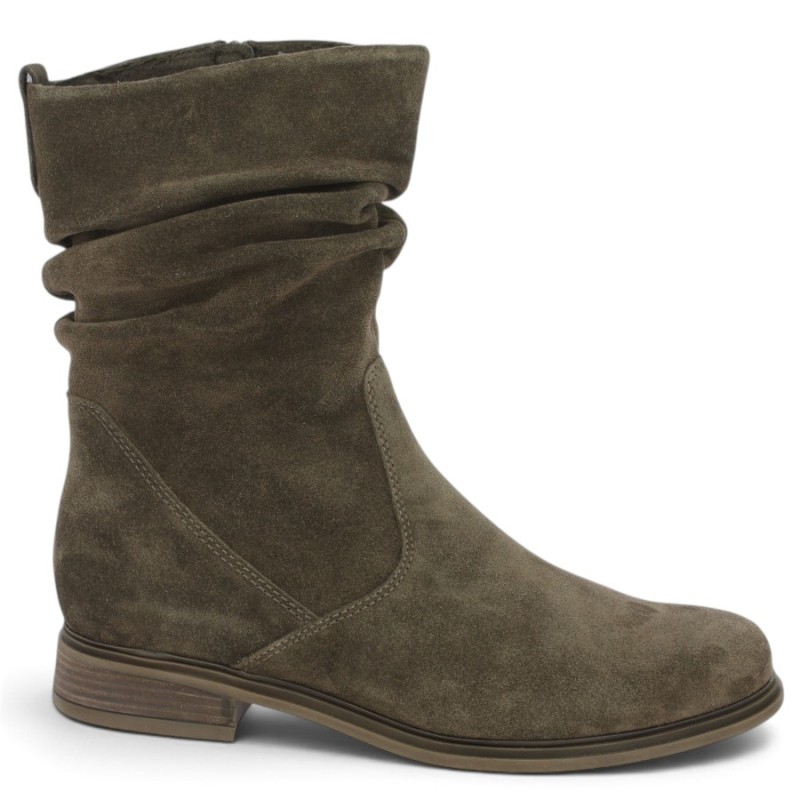 8040.02.003 Bottines fripée velours marron Gabor grande pointure femme Shoesissime, vue profil