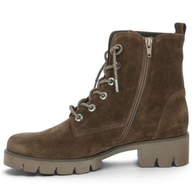 Boots velours marron lacets scintillants Gabor grande taille femme Shoesissime, vue intérieur