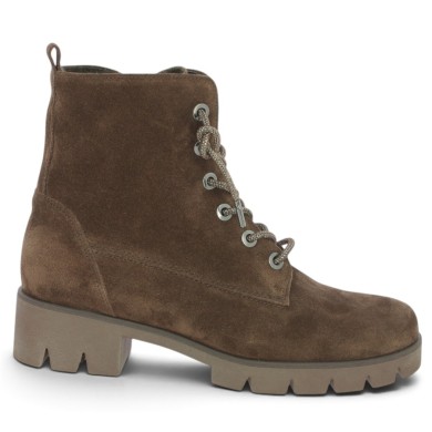 8018.02.008 Bottines velours marron lacets strass Gabor 8, 8.5, 9, 9.5 Shoesissime, vue profil
