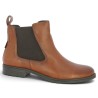 bottine plate cuir camel élastique chelsea femme grande taille Shoesissime, vue profil