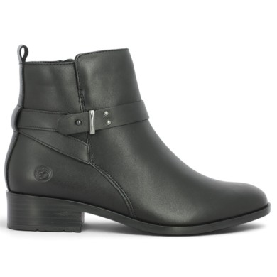 D3U72-00 Bottine noire bride cheville Remonte grande pointure Shoesissime, vue coté