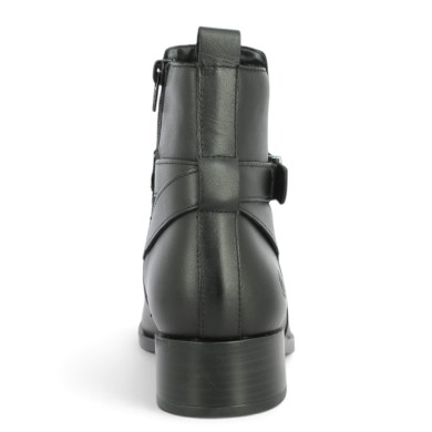 Boots cuir noir Remonte femme grande taille bride et bijoux discret Shoesissime, vue arrière