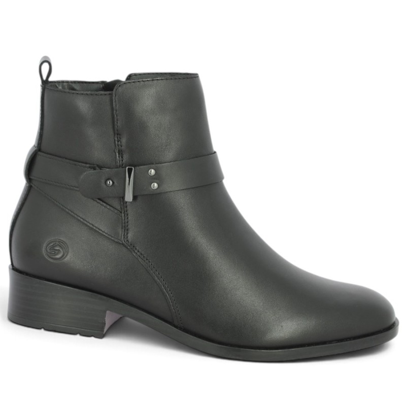 D3U72-00 Bottine noire bride cheville Remonte grande taille Shoesissime, vue profil