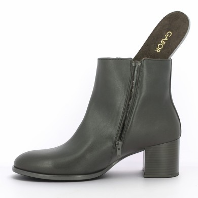 Bottine à talon grande taille semelle amovible femme 6.5 cm cuir marron Shoesissime, vue détails
