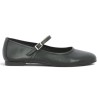 ballerine cuir noir à brides babies plate femme grande taille Shoesissime, vue coté