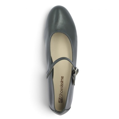 babies plates cuir noir femme grande pointure 42, 43, 44, 45 Shoesissime, vue dessus