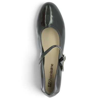 Babies plates vernies noire cuir grande taille femme Shoesissime, vue dessus