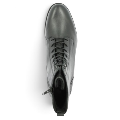 Bottine cuir noir femme à lacets grande taille Remonte Shoesissime, vue dessus