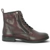 Boots plate à lacets et fermeture éclair cuir Bordeaux grande taille femme Shoesissime, vue coté