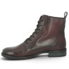 Bottines plate à lacets et fermeture éclair cuir Bordeaux grande pointure femme Shoesissime, vue intérieure