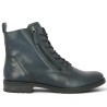 Boots cuir bleu à lacets femme 42, 43, 44 Shoesissime, vue coté