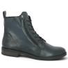 Bottine cuir bleu à lacets femme 42, 43, 44 Shoesissime, vue profil