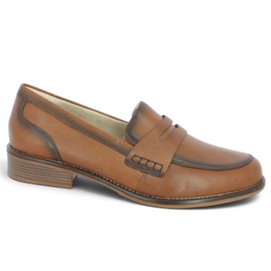 Mocassin cuir camel Remonte femme 42, 43, 44, 45 D0F05-24 Shoesissime, vue profil