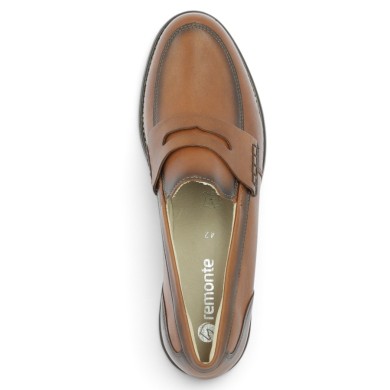 D0F05-24 Mocassin cuir camel Remonte femme grande pointure D0F05-24 Shoesissime, vue dessus