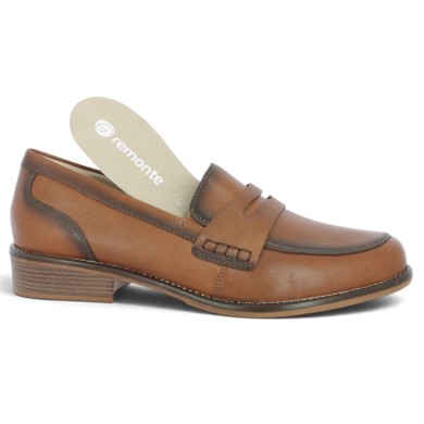Mocassin femme marron clair grande pointure semelle amovible Shoesissime, vue détails