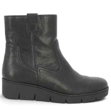 Bottine Gabor grande pointure cuir noir talon compensé 8005.01.001 Shoesissime, vue coté
