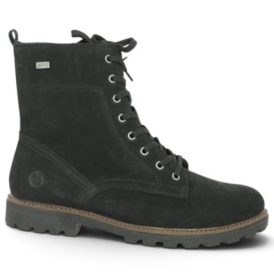 D8489-02 Bottine à lacets nubuck noir Remonte 42, 43, 44, 45 Shoesissime, vue profil