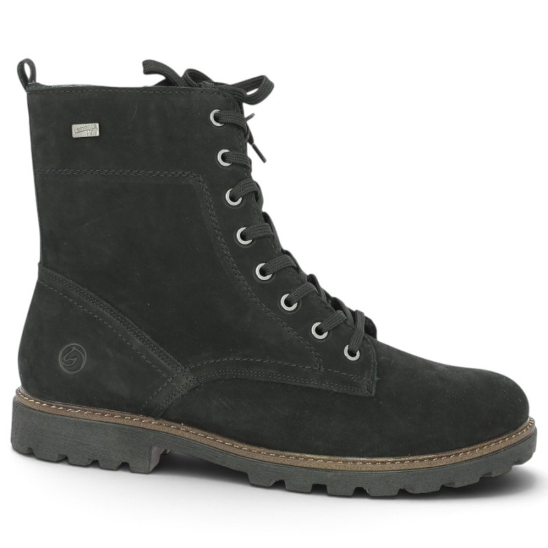 D8489-02 Bottine à lacets nubuck noir Remonte 42, 43, 44, 45 Shoesissime, vue profil