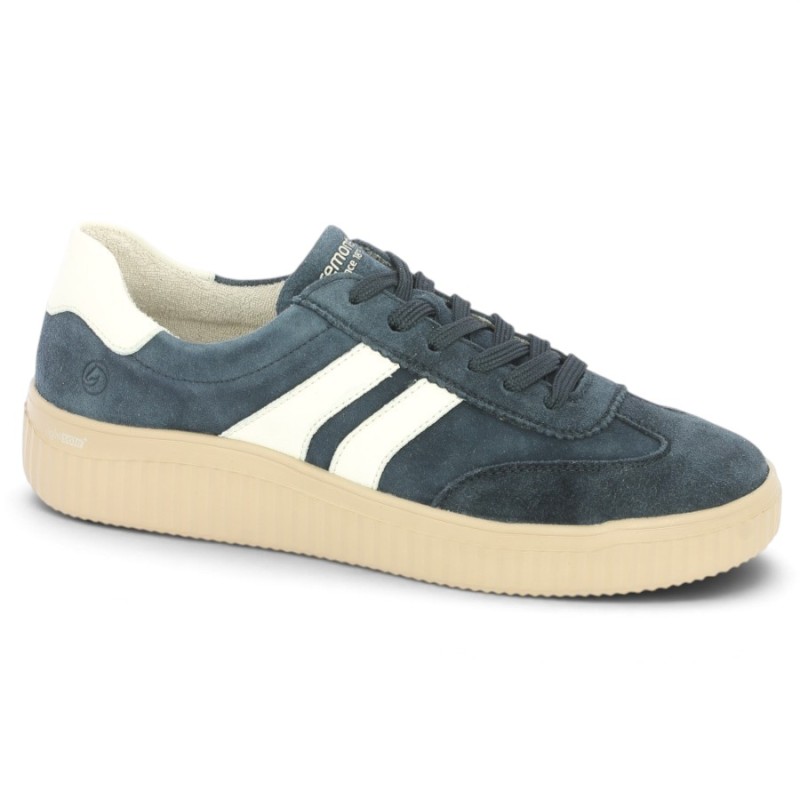 D3E00-15 Baskets velours bleu femme 42, 43, 44, 45 Shoesissime, vue profil